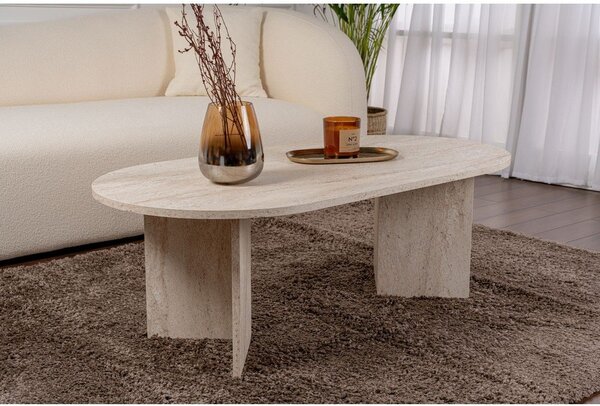 Бежова полугланцова масичка за кафе 60x119 cm Sable – Kalune Design