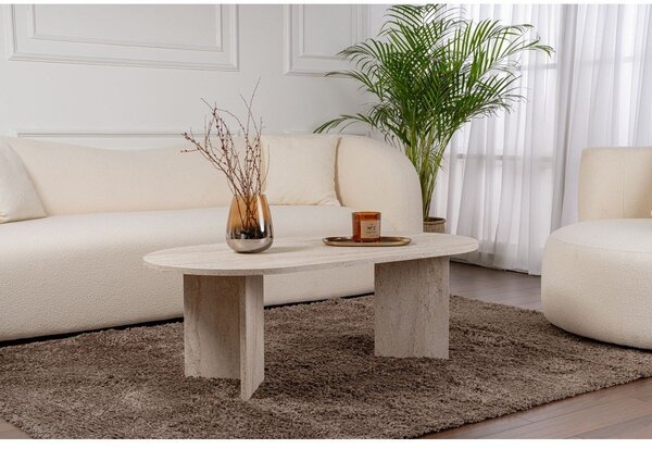 Бежова полугланцова масичка за кафе 60x119 cm Sable – Kalune Design