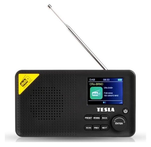 TESLA Electronics - Радио DAB+ FM 5W/1800 mAh черен