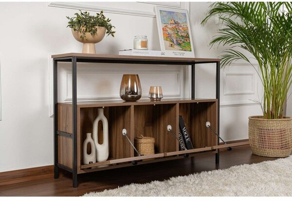 Конзолна маса с орехов декор в тъмно естествен цвят 29,5x120 cm Solace – Kalune Design