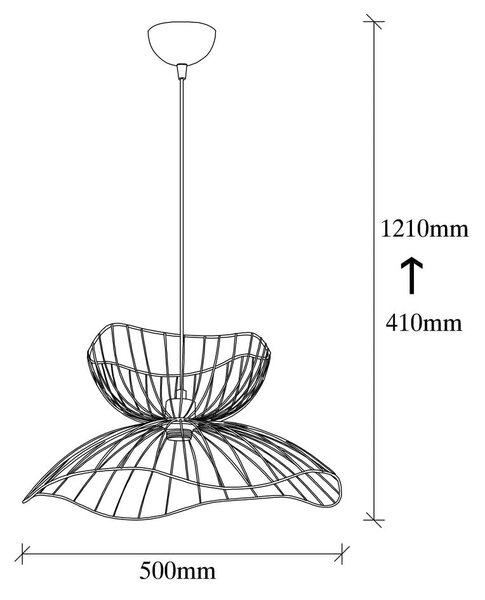 Черно висящо осветително тял с метален абажур ø 50 cm Farac – Opviq lights