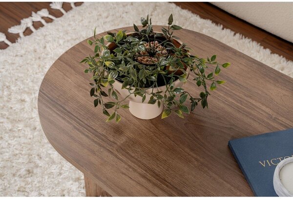 Тъмнокафява масичка за кафе с орехов декор 60x119 cm Sable – Kalune Design