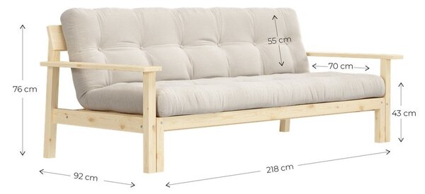 Розов разтегателен диван 218 cm Unwind - Karup Design