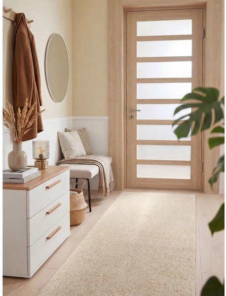 Кремава пътека подходяща за пране 80x240 cm Rocco Cream – Elle Decoration