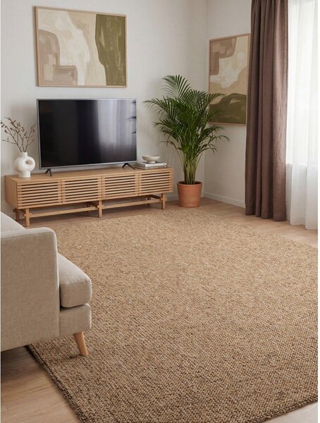 Светлокафяв килим подходящ за пране 80x150 cm Rocco Caramel – Elle Decoration