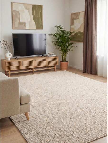 Кремав килим подходящ за пране 120x170 cm Rocco Cream – Elle Decoration