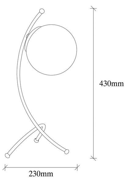 Бяла/бронзова настолна лампа със стъклен абажур (височина 43 cm) Yay – Opviq lights