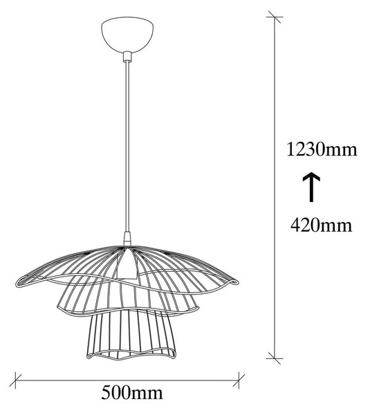 Черно висящо осветително тял ø 50 cm Tel – Opviq lights