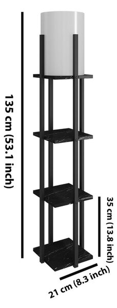 Черна подова лампа (височина 135 cm) Nora – Opviq lights