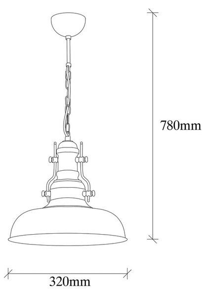 Черно висящо осветително тял с метален абажур ø 32 cm Berceste – Opviq lights