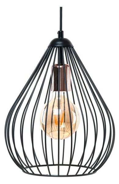 Черно висящо осветително тяло с метален абажур ø 24 cm Fasah – Opviq lights