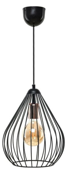 Черно висящо осветително тяло с метален абажур ø 24 cm Fasah – Opviq lights
