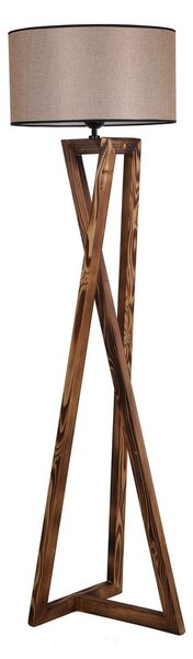 Кафява подова лампа с текстилен абажур (височина 149 cm) Maçka – Opviq lights