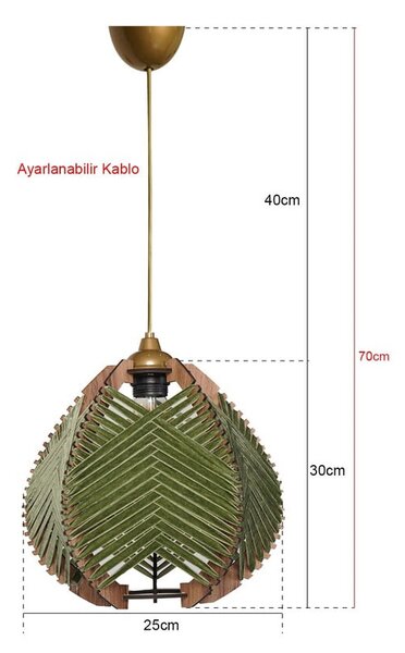 Тъмнозелено/естествено висящо осветително тял с текстилен абажур ø 25 cm – Opviq lights