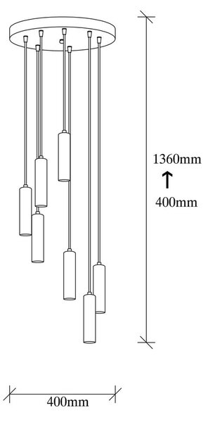 Черно/златно висящо осветително тял ø 40 cm Tempo – Opviq lights