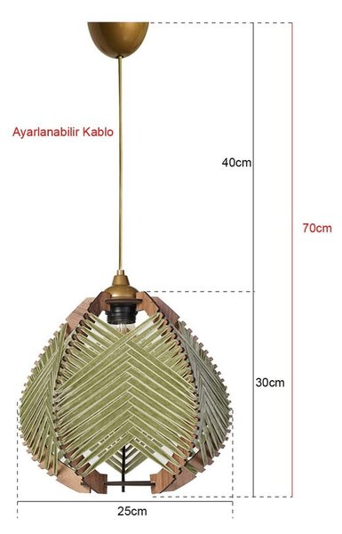 Зелено/естествено висящо осветително тял с текстилен абажур ø 25 cm – Opviq lights