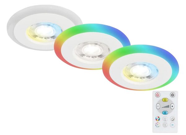 Briloner - К-кт 3x LED RGBW Димируема лампа за баня LED/5W/230V IP44 + д.у