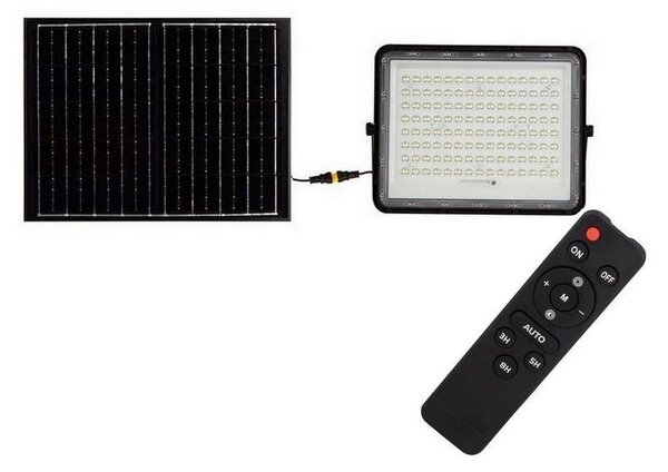 LED Екстериорен соларен прожектор LED/20W/3,2V 6400K черен + д.у