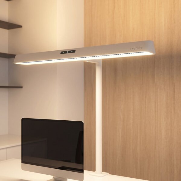 Arcchio LED лампа с щипка Shax, бяла, със сензор, регулиране на яркостта, 4, Затъмняване, Бял, кабинет / офис, Метал, Модерен