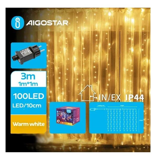 Aigostar - LED Екстериорни коледни лампички 100xLED/8 функции 4x1 м IP44 топло бял