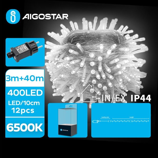 Aigostar - LED Екстериорни коледни лампички 400xLED/8 функции 43 м IP44 студено бял