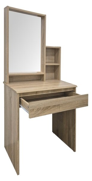 Комплект от 2 броя: Тоалетка с табуретка, Larnia, дъб, 40x65x142 см