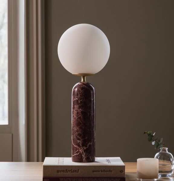 Globen Lighting Настолна лампа „Torrano“ от Lighting, червена, височина 53 см, мрамор, Червен, Дневна/трапезария, Мрамор, Скандинавски