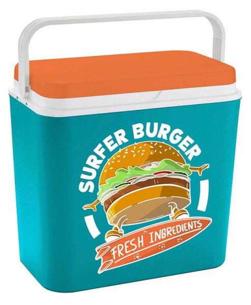 Хладилна кутия ATLANTIC Burger, 24 литра, Пасивна, Охлаждане, Без BPA, Многоцветен