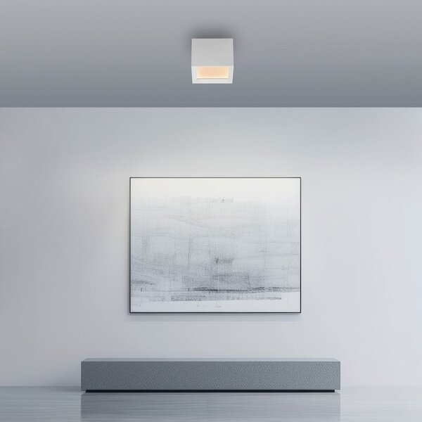 PURE LED таванна лампа Manhatten, снежнобяла, 1-лампова, CCT, Затъмняване, Бял, Коридор, Алуминий, Модерен