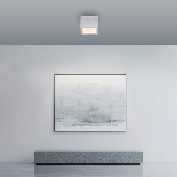 PURE LED таванна лампа Manhatten, камък, 1-лампова, CCT, Затъмняване, Сив, Коридор, Алуминий, Модерен