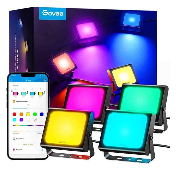 Govee - К-кт 4x Прожектори за осветление на открито SMART LED лампи Wi-Fi IP66