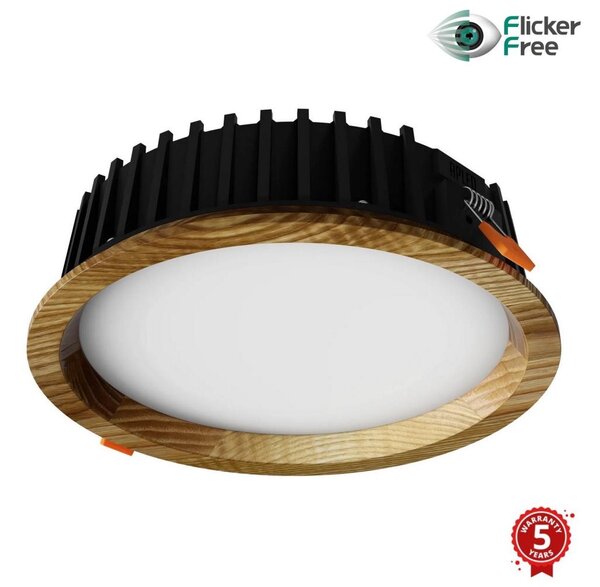 APLED - LED Лампа RONDO WOODLINE LED/12W/230V 3000K Ø 20 см пепел масивнo дървo