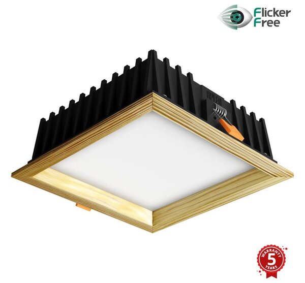 APLED-LED Лампа SQUARE WOODLINE LED/12W/230V 4000K 17x17 см бор масивнo дървo