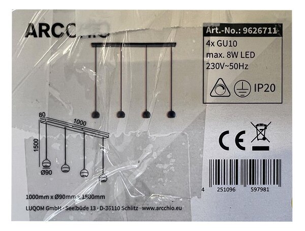 Arcchio - Пендел RENKO 4xGU10/8W/230V