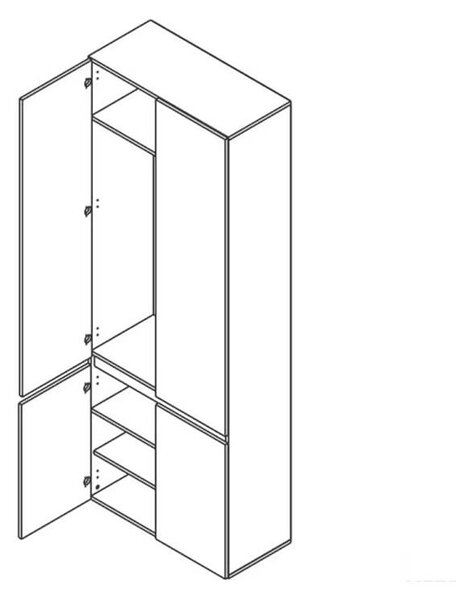Гардероб SZF4D London - 80 х 38 х 220 cm, кашмир/антрацит
