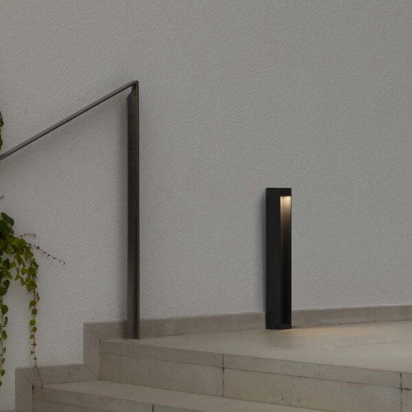 FARO BARCELONA LED лампа за цокъл Cerler, антрацит, 60 cm, метал, IP65, CCT, Сив, Алуминий, Модерен
