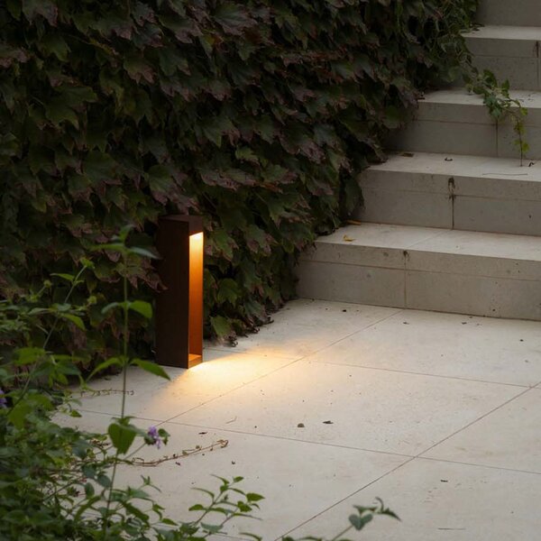 FARO BARCELONA LED лампа за цокъл Cerler, кафява, 35 cm, метал, IP65, CCT, Кафяв / ръждив, Алуминий, Модерен