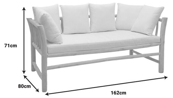 Градински диван с 2 места Dranjere Boho Pako World Natural 167x80x71 cm