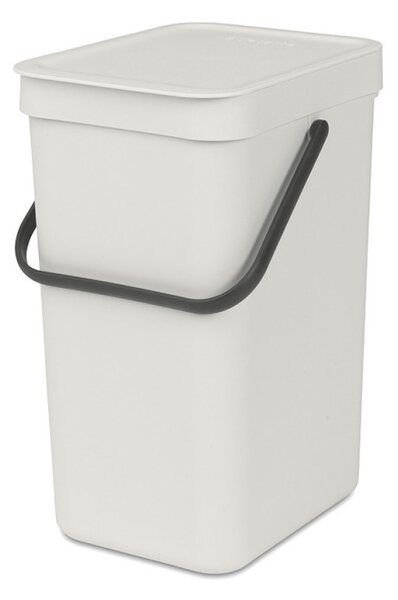 Кош за разделно събиране на боклук Brabantia Sort&Go 1005511, 12 л, Дръжка, Възможност за стенен монтаж, Светлосив