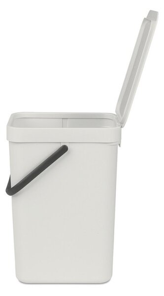 Кош за разделно събиране на боклук Brabantia Sort&Go 1005511, 12 л, Дръжка, Възможност за стенен монтаж, Светлосив