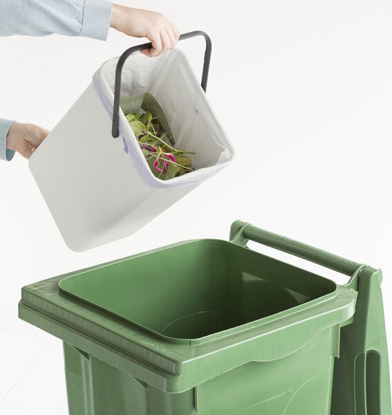 Кош за разделно събиране на боклук Brabantia Sort&Go 1005511, 12 л, Дръжка, Възможност за стенен монтаж, Светлосив