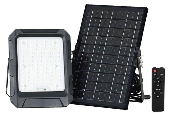 LED Solar прожектор LED/10W/3,7V IP65 4000K черен + д.у