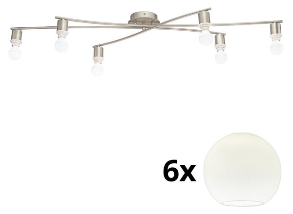 Eglo - LED Плафониера MY CHOICE 6xE14/4W/230V хром/бял