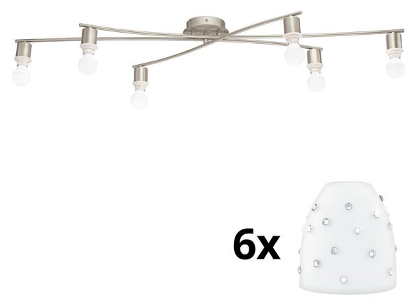 Eglo - LED Плафониера MY CHOICE 6xE14/4W/230V хром/бял