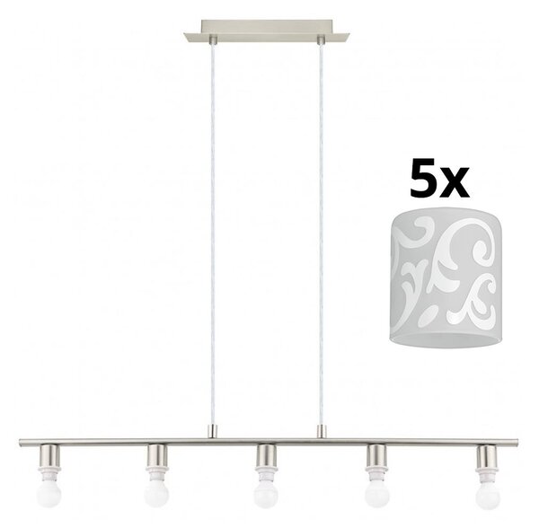 Eglo - LED полилей MY CHOICE 5xE14/4W/230V хром/бял