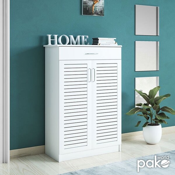 Шкаф за обувки Sante 20 чифта бял 80x37x123 см