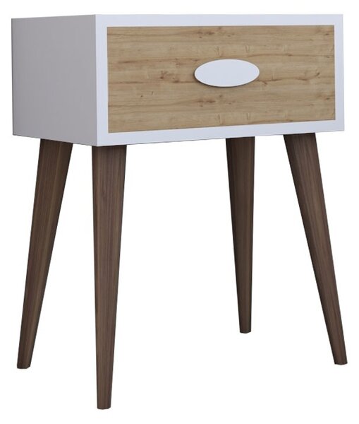 Нощно шкафче Labow Орех-Бяло 45x30x57.5 см