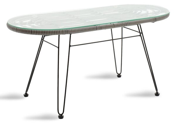 Градинска маса Наоки Черен - Сив 100x45x46 см