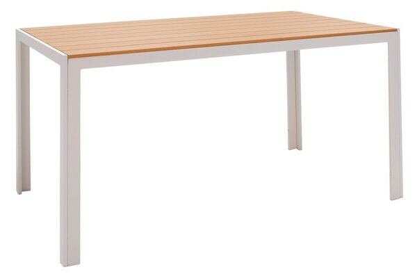 Градинска маса Nares Бяла - Натурална 140x80x72.5 см