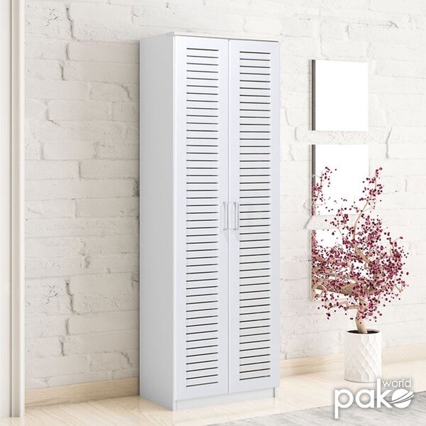 Шкаф за обувки Sante 21 чифта бял 60x37x183 см